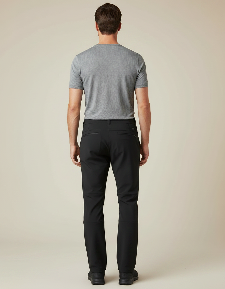 Pantalon De Pluie Noir Coupe Droite Imperméable Randonnée Homme - Polyester - vue 2