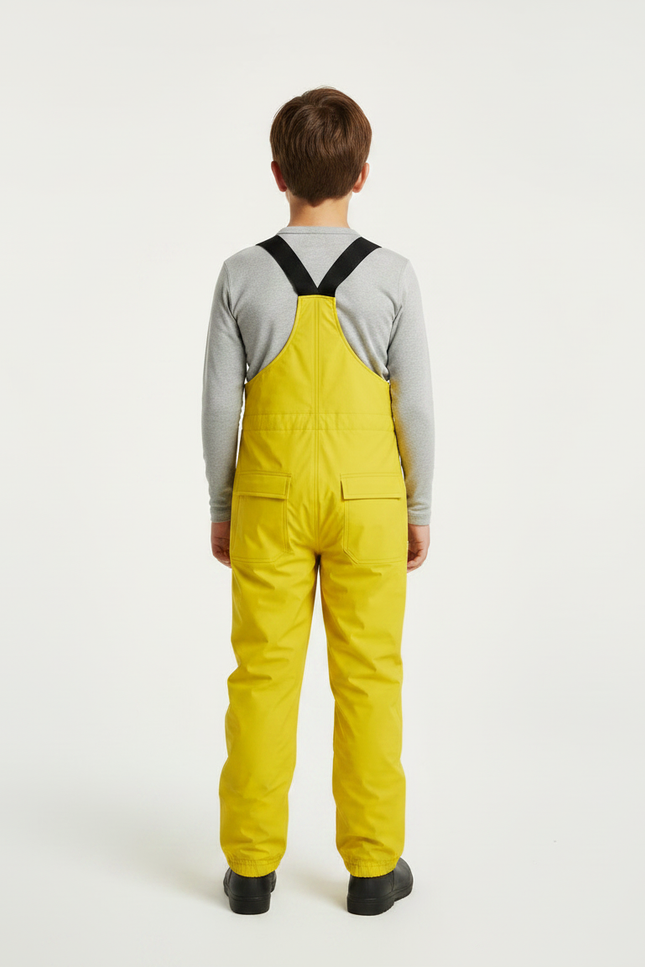 Pantalon De Pluie Jaune Bretelles Imperméable Enfant - Polyester - vue 2