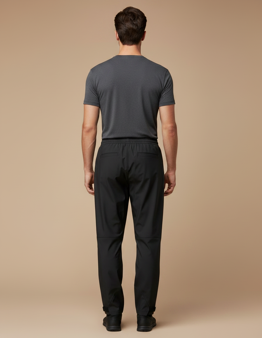 Pantalon De Pluie Noir Imperméable Homme Sport Double-couche - Polyester - vue 2