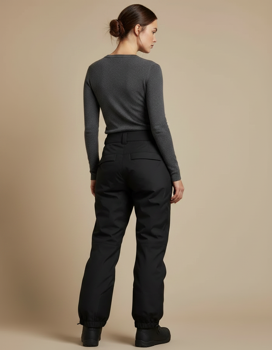 Pantalon De Pluie Noir Ample Imperméable Cargo Femme - Polyester - vue 2