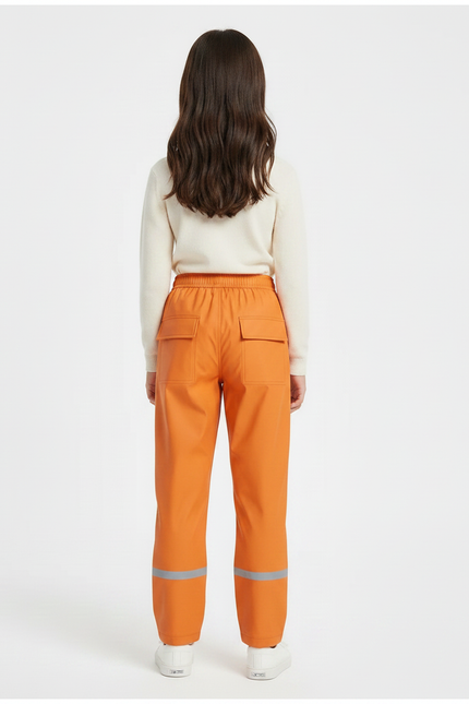 Pantalon De Pluie Orange Imperméable Réfléchissant Enfant - Polyester - vue 2
