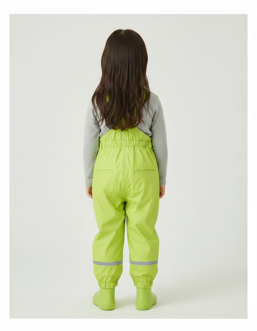 Pantalon Pluie Fluo - Vert Polyester - vue 2