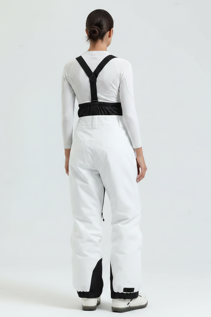 Pantalon De Pluie Blanc Bretelles Imperméable Ski Unisexe - Polyester - vue 2