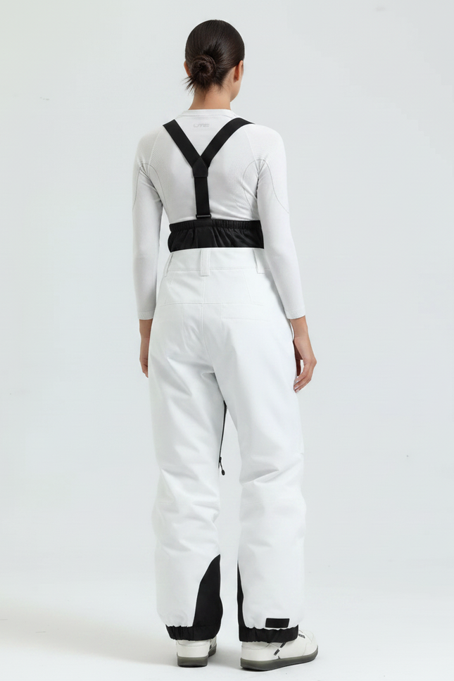 Pantalon De Pluie Blanc Bretelles Imperméable Ski Unisexe - Polyester - vue 2