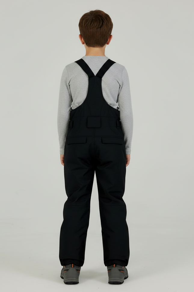 Pantalon De Pluie Noir Enfant Bretelles Imperméable Ski - Polyester - vue 2