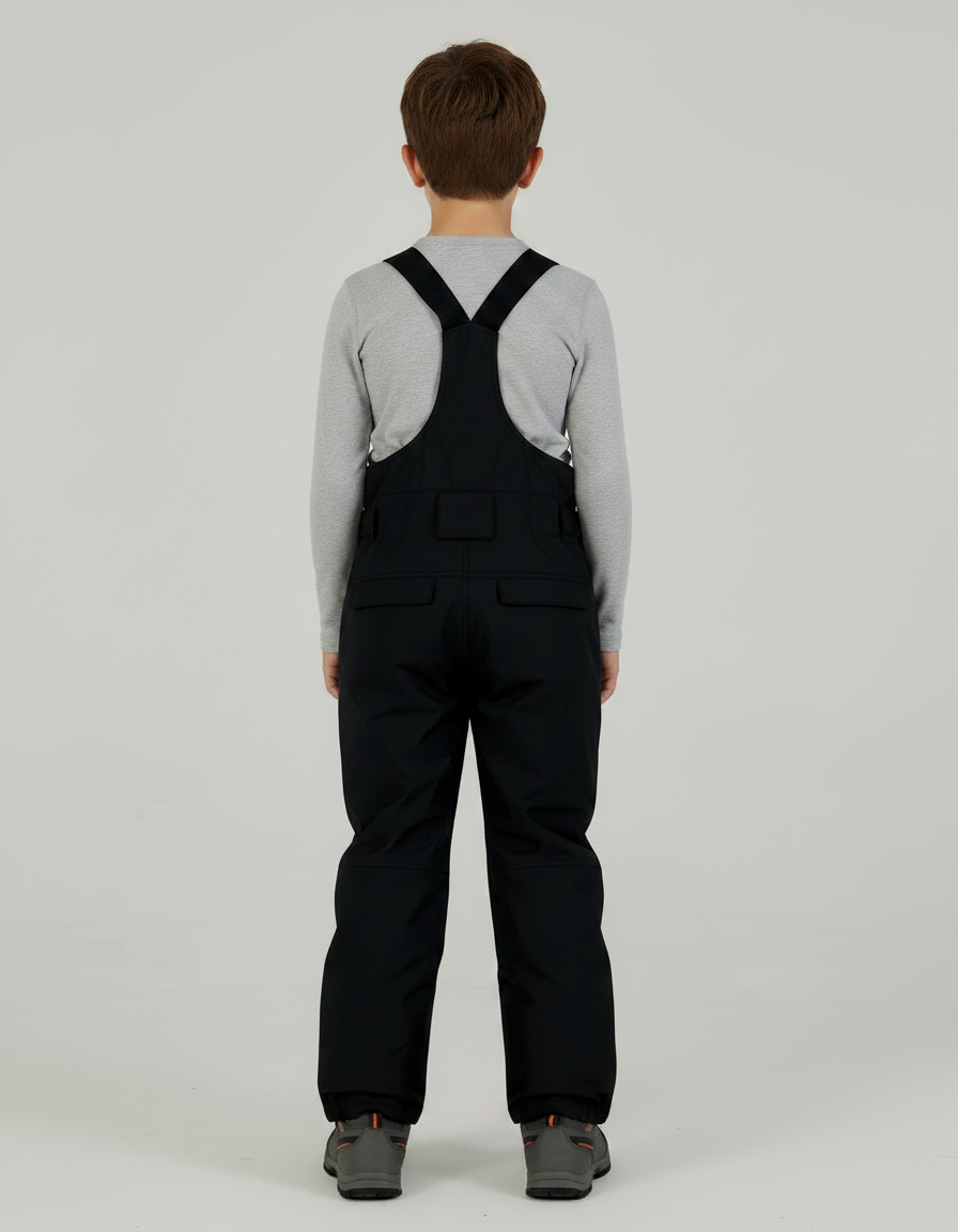 Pantalon De Pluie Noir Enfant Bretelles Imperméable Ski - Polyester - vue 2