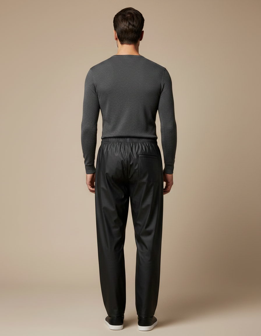 Pantalon De Pluie Noir Imperméable Ample Homme Décontracté - Polyester - vue 2