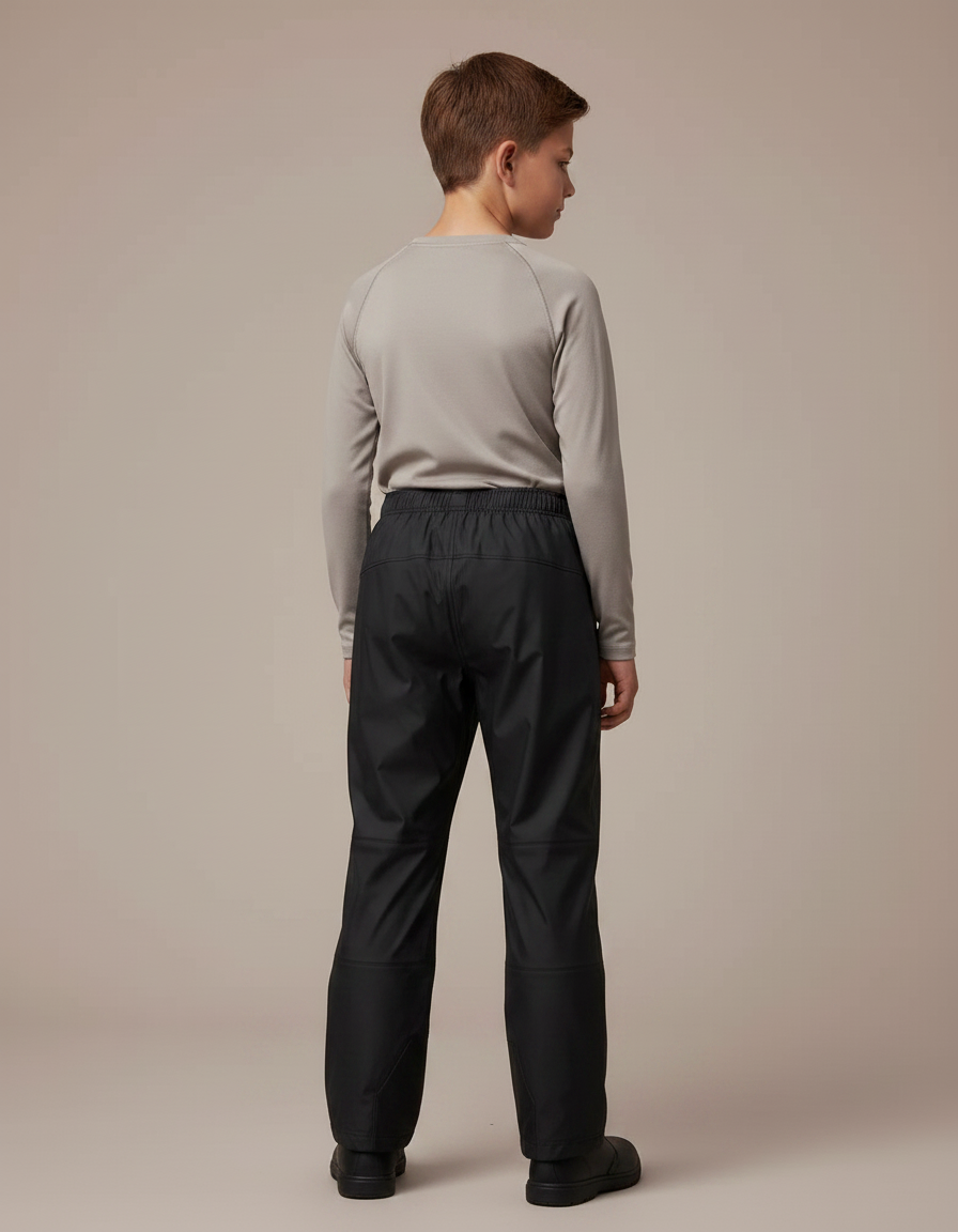 Pantalon De Pluie Noir Imperméable Enfant Droit Élastique - Polyester - vue 2