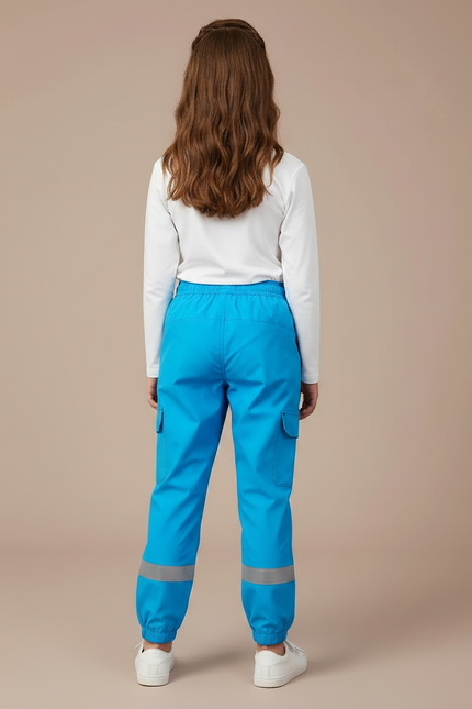 Pantalon De Pluie Bleu Imperméable Réfléchissant Cargo Enfant - Polyester - vue 2