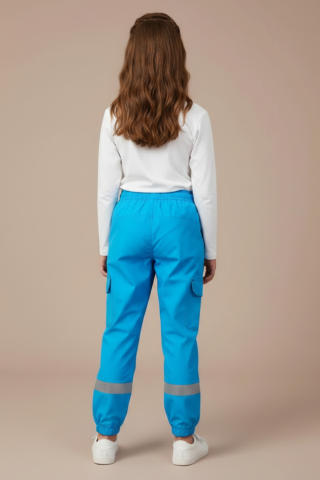 Pantalon De Pluie Bleu Imperméable Réfléchissant Cargo Enfant - Polyester - vue 2