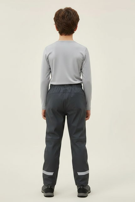 Pantalon De Pluie Gris Imperméable Enfant Réfléchissant Ajustable - Polyester - vue 2