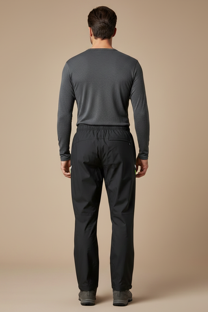 Pantalon De Pluie Noir Imperméable Réfléchissant Sportif Homme - Polyester - vue 2