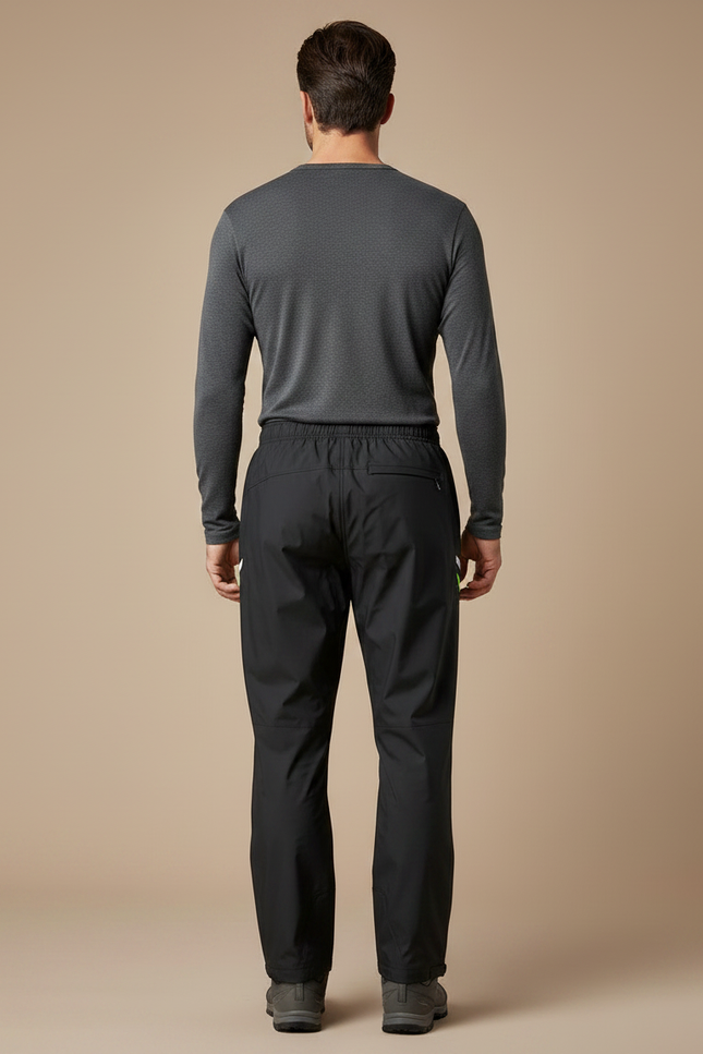 Pantalon De Pluie Noir Imperméable Réfléchissant Sportif Homme - Polyester - vue 2