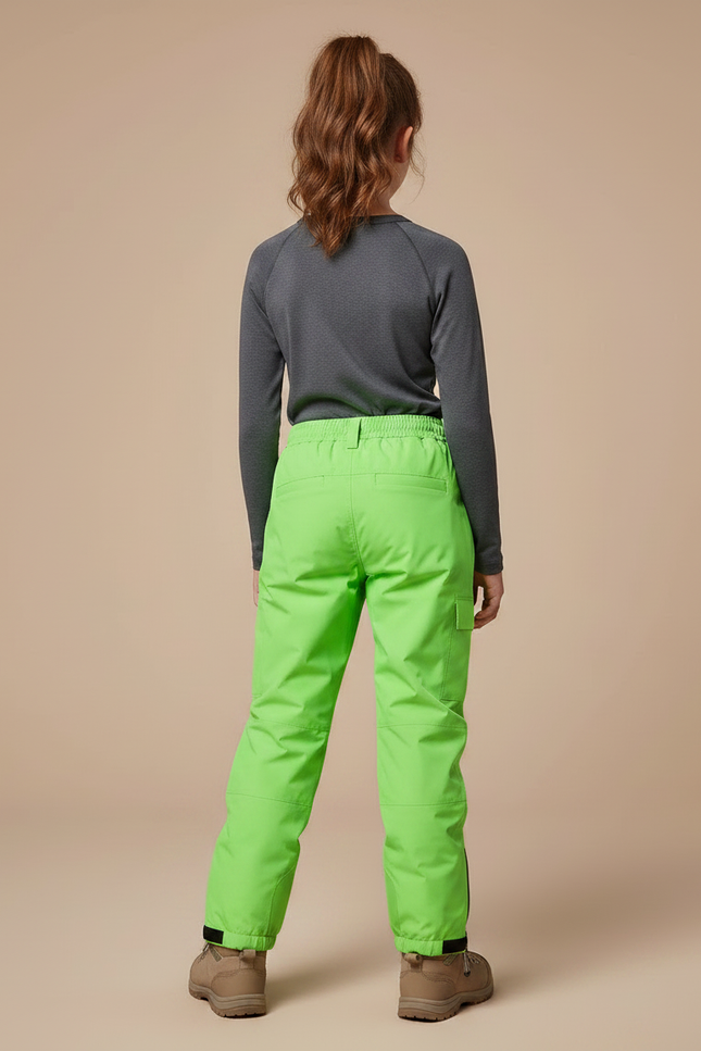 Pantalon De Pluie Vert Néon Imperméable Enfant Ski - Polyester - vue 2