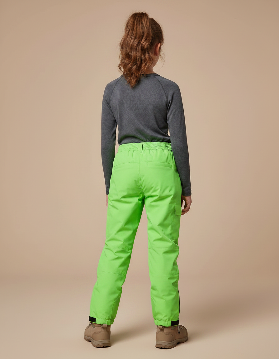 Pantalon De Pluie Vert Néon Imperméable Enfant Ski - Polyester - vue 2