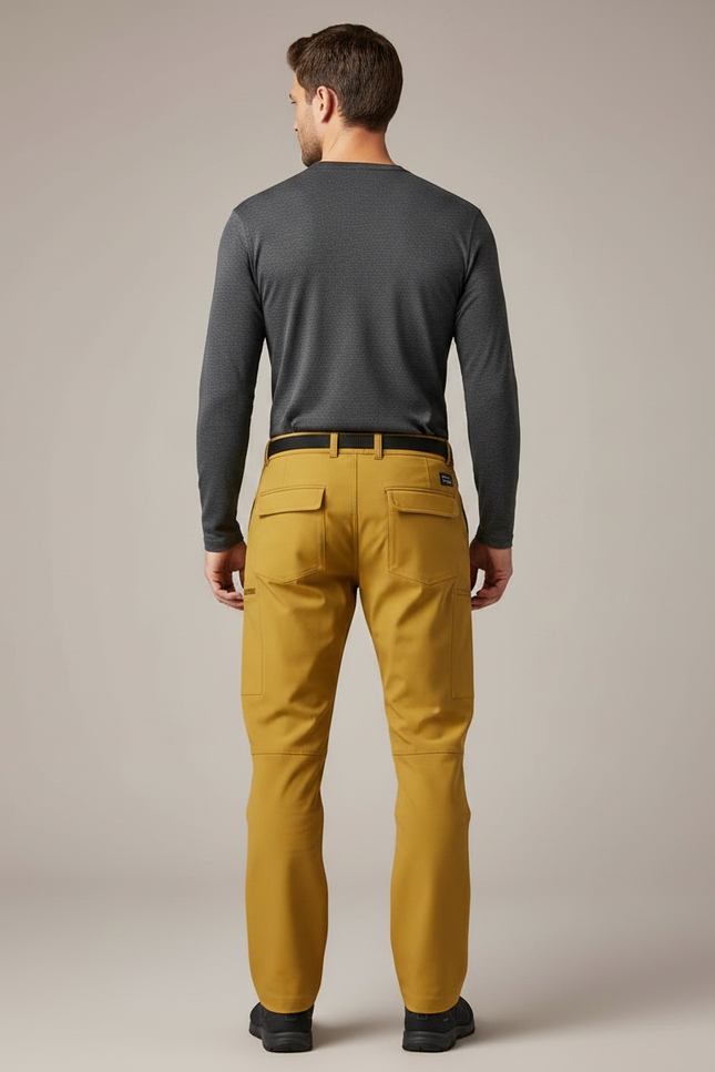 Pantalon De Pluie Jaune Cargo Imperméable Homme Ceinturé - Polyester - vue 2