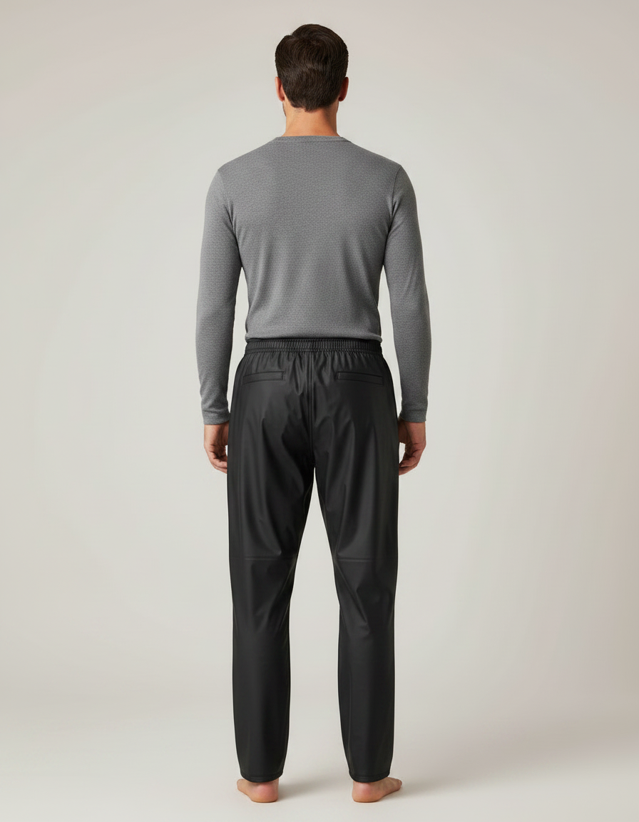 Pantalon De Pluie Noir Imperméable Classique Homme - Polyester - vue 2