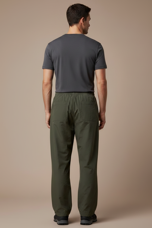 Pantalon De Pluie Vert Kaki Ample Décontracté Homme - Polyester - vue 2