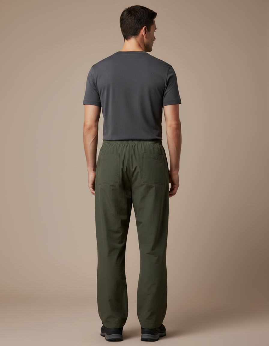 Pantalon De Pluie Vert Kaki Ample Décontracté Homme - Polyester - vue 2