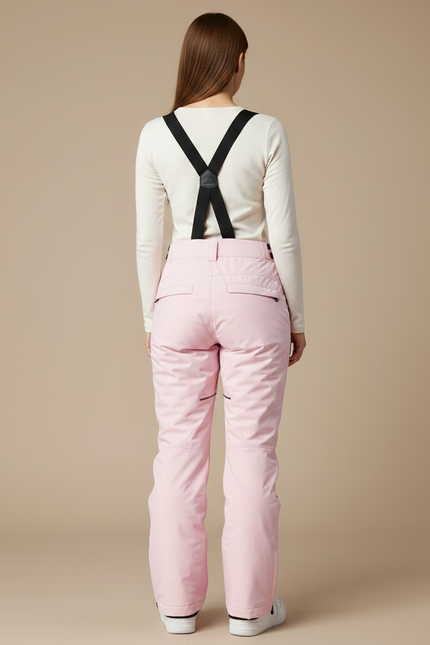 Pantalon De Pluie Rose Imperméable Bretelles Ski Femme - Polyester - vue 2