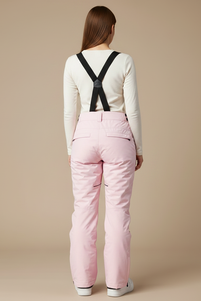 Pantalon De Pluie Rose Imperméable Bretelles Ski Femme - Polyester - vue 2