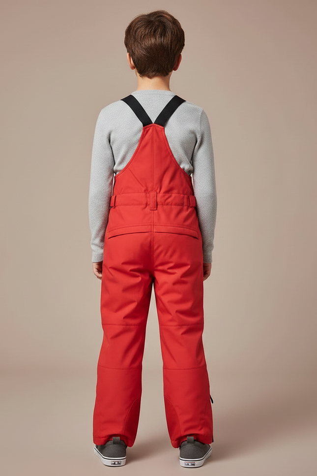 Pantalon De Pluie Rouge Imperméable Bretelles Unisexe Enfant - Polyester - vue 2