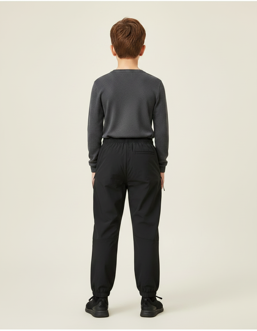 Pantalon De Pluie Noir Ample Enfant Fonctionnel Sport - Polyester - vue 2