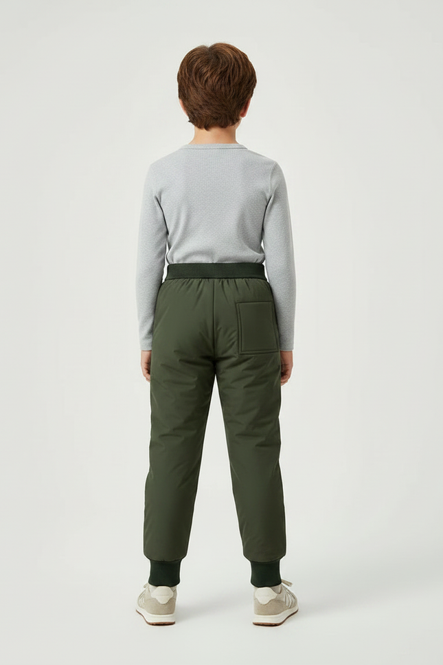 Pantalon De Pluie Vert Matelassé Élastique Chaud Enfant - Polyester - vue 2