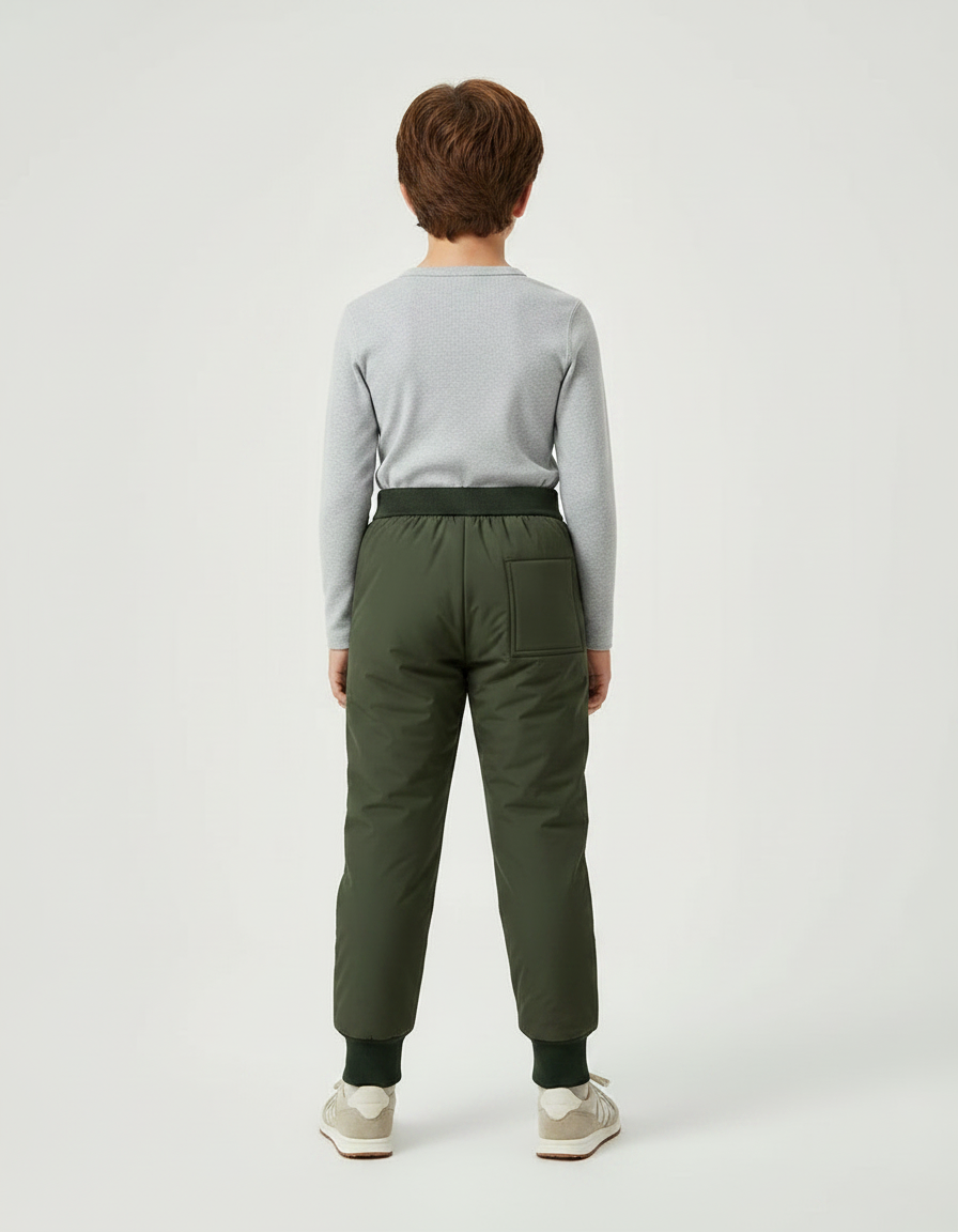 Pantalon De Pluie Vert Matelassé Élastique Chaud Enfant - Polyester - vue 2