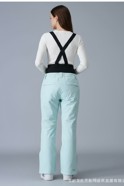 Pantalon De Pluie Bleu Clair Imperméable Bretelles Ski - Polyester - vue 2