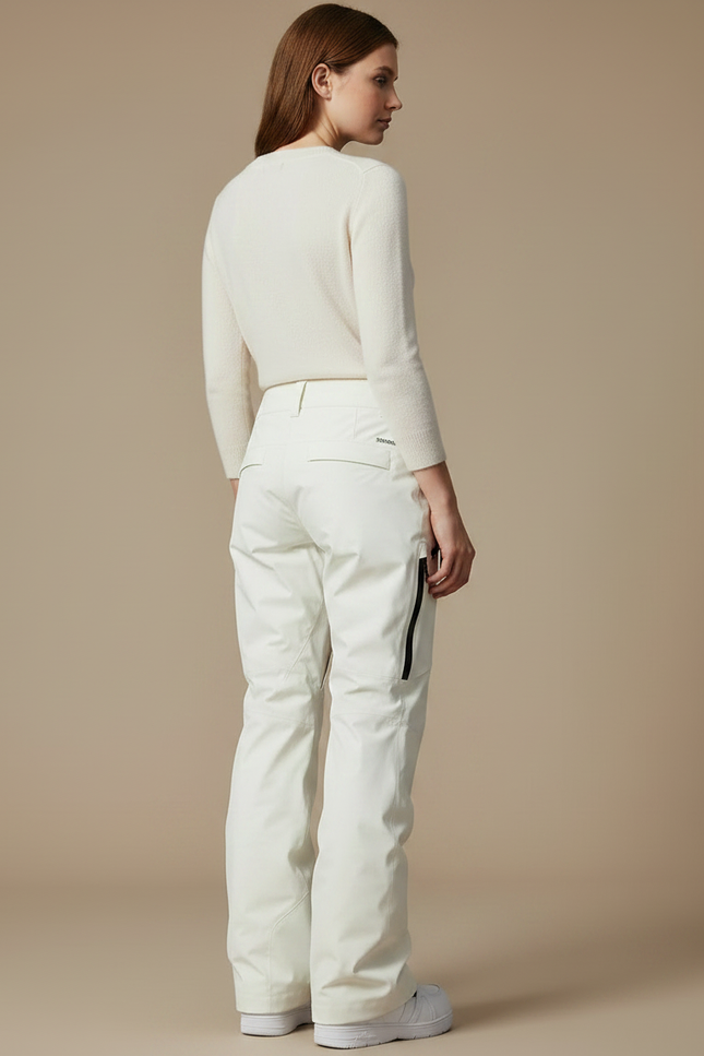 Pantalon De Pluie Blanc Cassé Ample Imperméable Femme Ski - Beige Polyester - vue 2