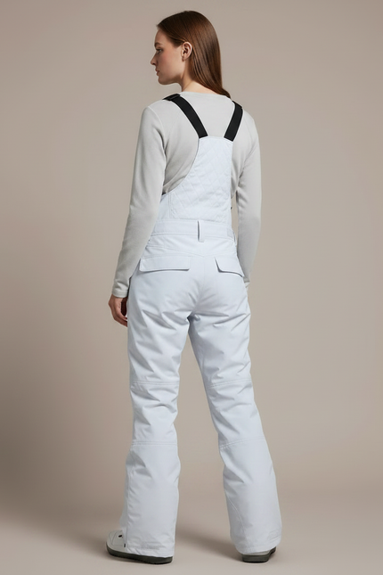 Pantalon De Pluie Gris Clair Bretelles Matelassé Imperméable Femme - Polyester - vue 2