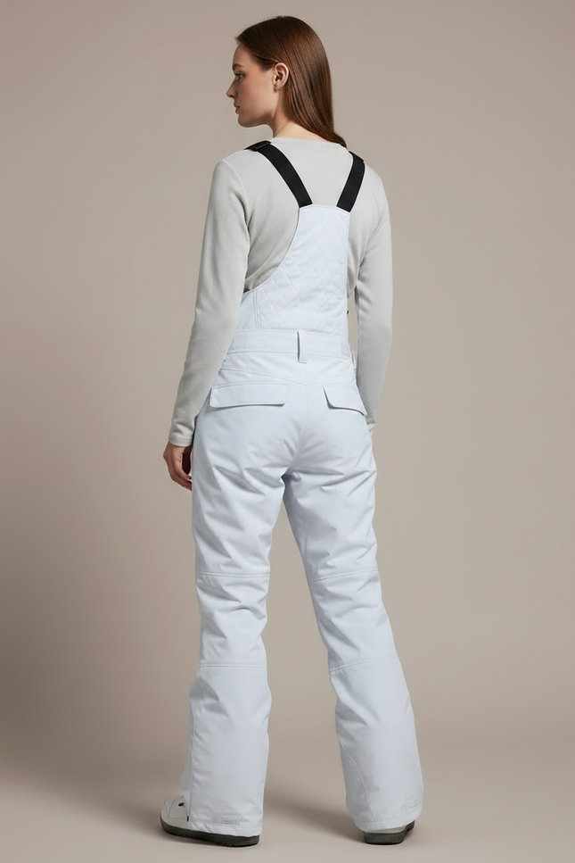 Pantalon De Pluie Gris Clair Bretelles Matelassé Imperméable Femme - Polyester - vue 2