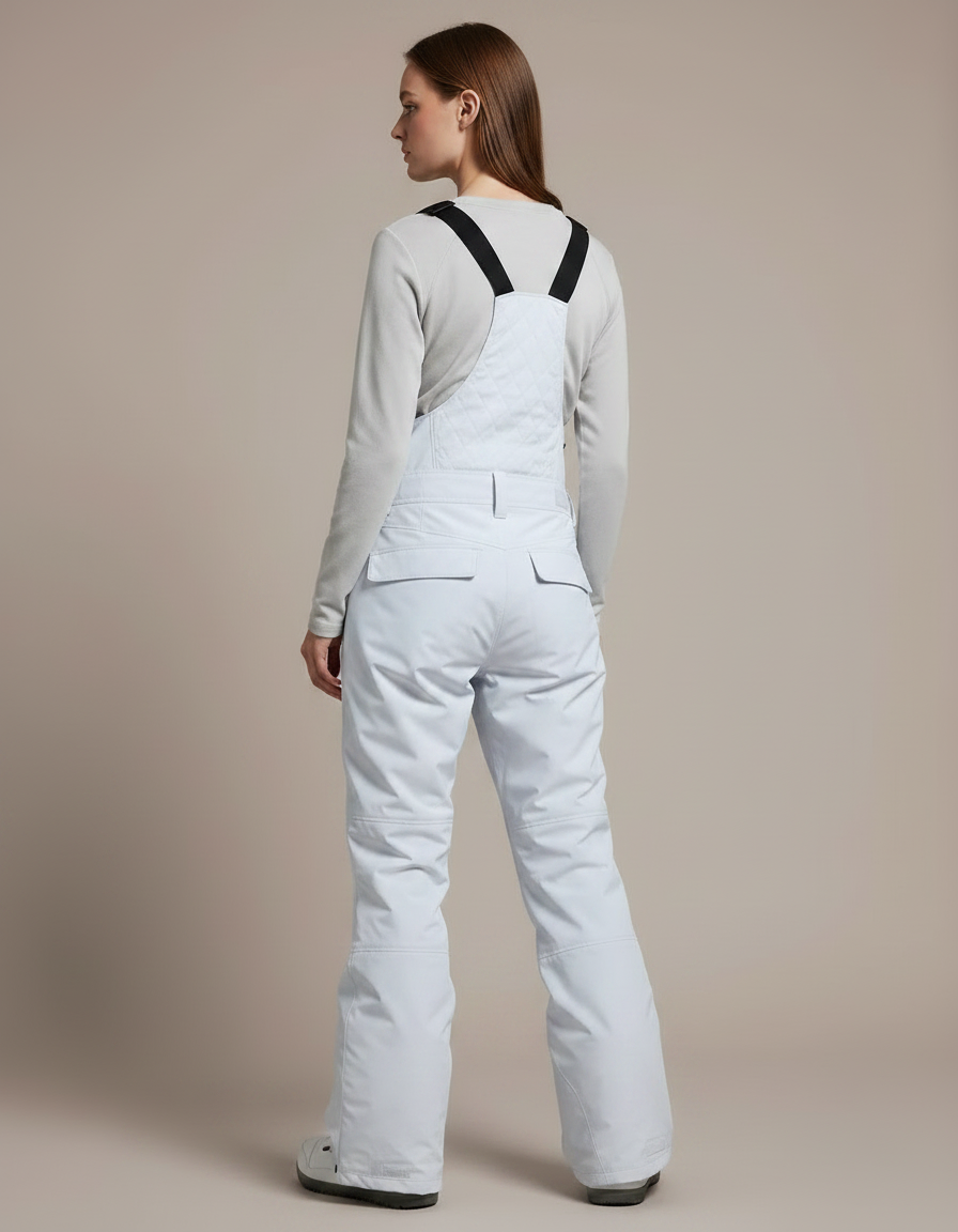 Pantalon De Pluie Gris Clair Bretelles Matelassé Imperméable Femme - Polyester - vue 2