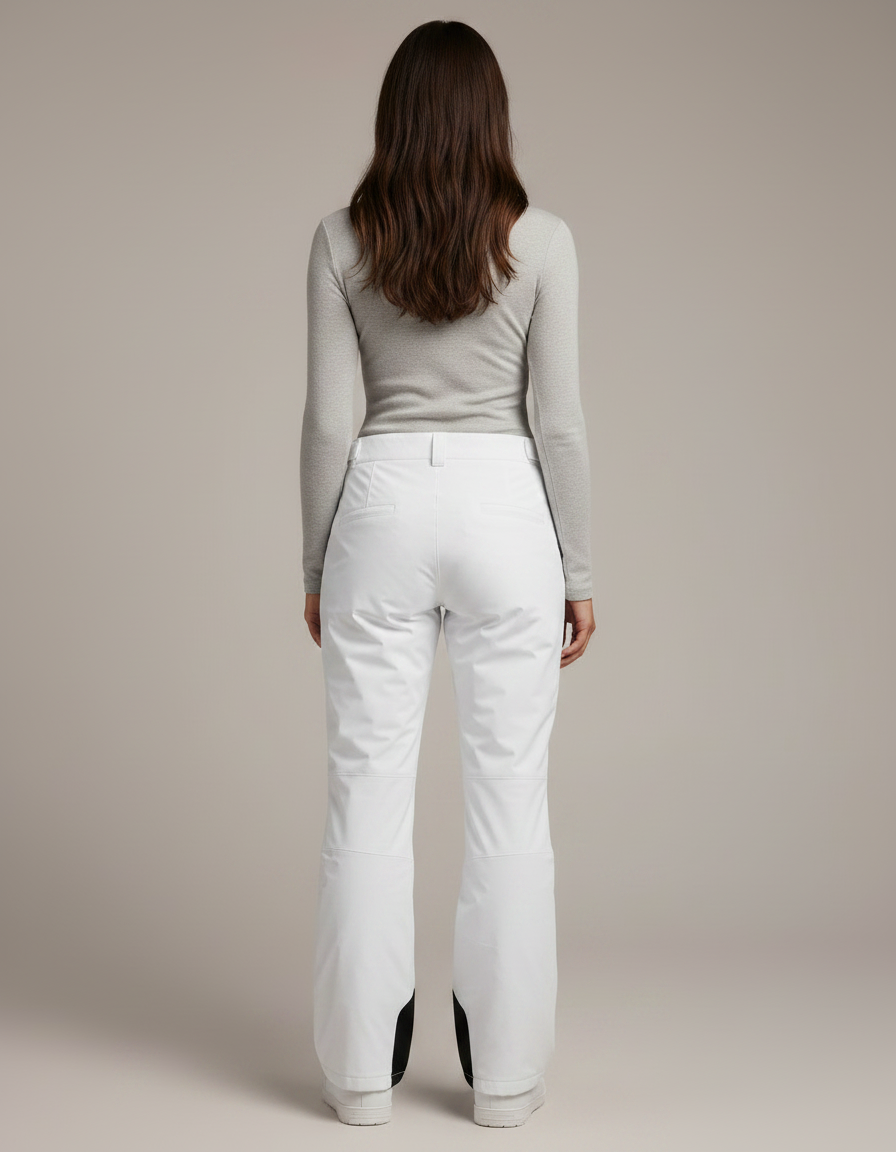 Pantalon De Pluie Blanc Imperméable Bretelles Ski Femme - Polyester - vue 2