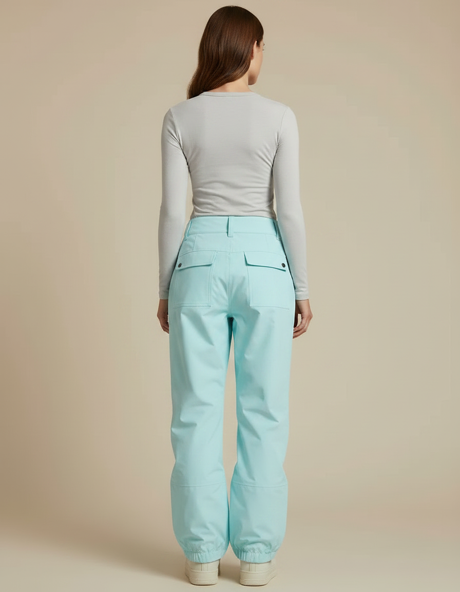 Pantalon De Pluie Bleu Ciel Cargo Ample Imperméable Sport - Polyester - vue 2