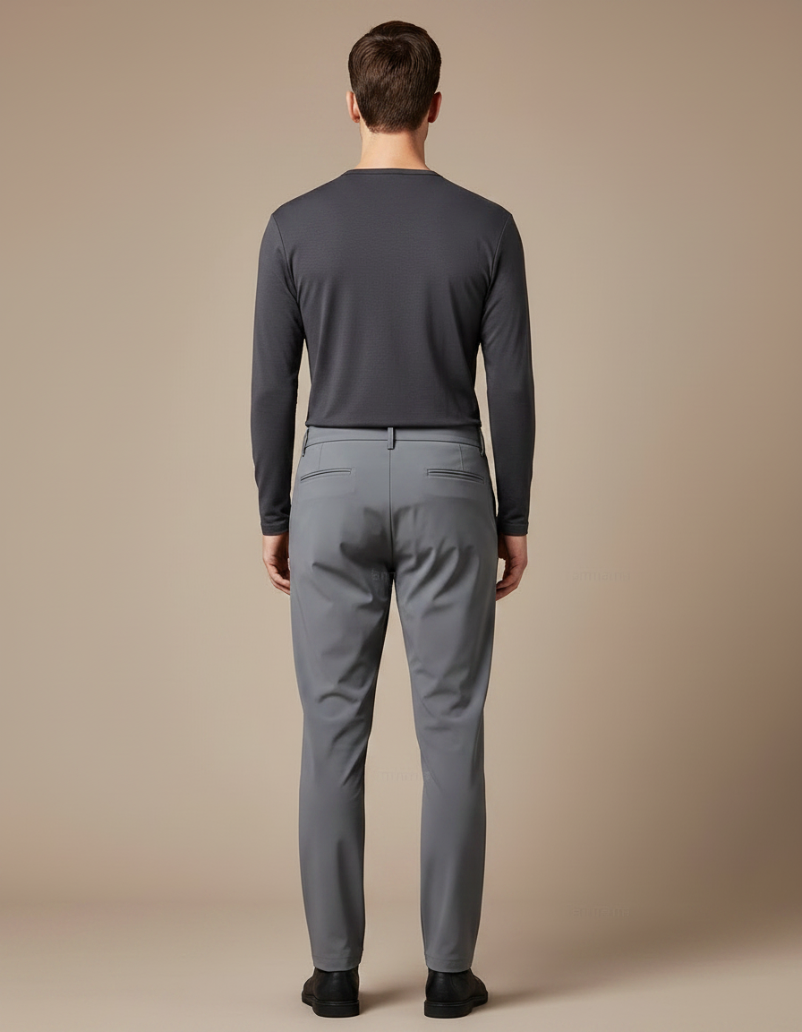 Pantalon De Pluie Gris Homme Slim Élastique Séchage Rapide - Polyester - vue 2