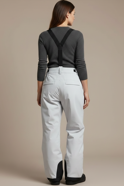 Pantalon De Pluie Gris Clair Bretelles Ample Imperméable Femme - Polyester - vue 2