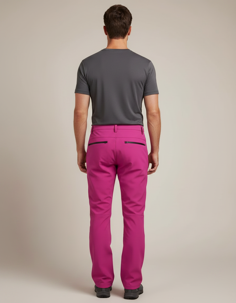 Pantalon De Pluie Fuchsia Slim Imperméable Randonnée Homme - Rose Polyester - vue 2
