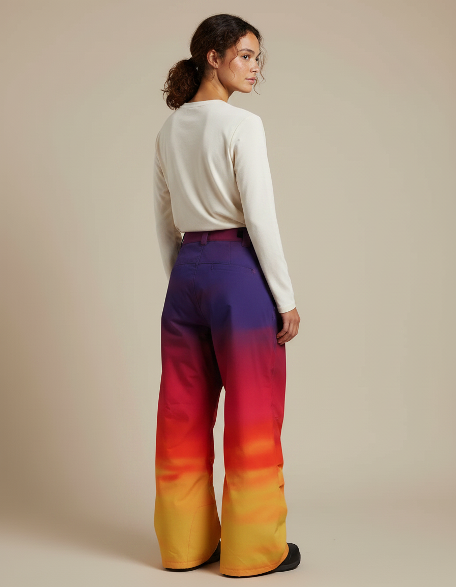 Pantalon De Pluie Dégradé Ample Imperméable Femme Ski - Multicolore Polyester - vue 2