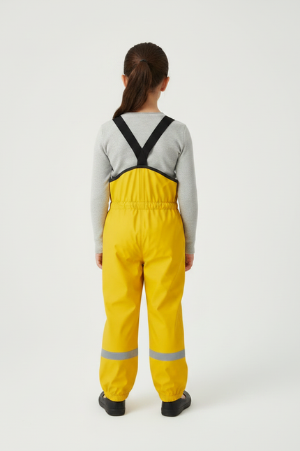 Pantalon De Pluie Jaune Imperméable Bretelles Réfléchissant Enfant - Polyester - vue 2