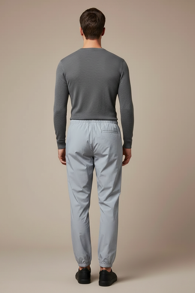 Pantalon De Pluie Gris Clair Réfléchissant Cordon Ajustable Homme - Polyester - vue 2