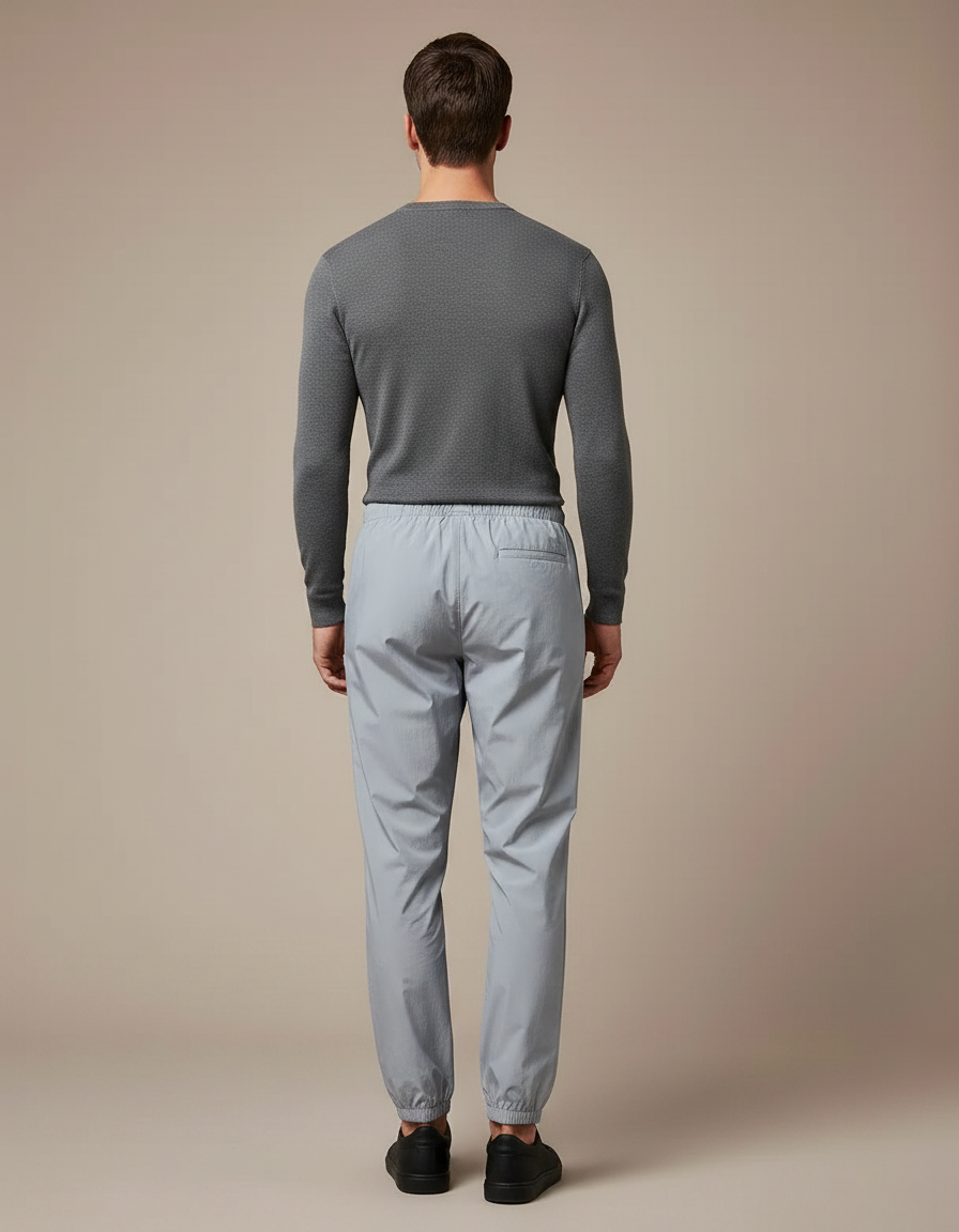 Pantalon De Pluie Gris Clair Réfléchissant Cordon Ajustable Homme - Polyester - vue 2