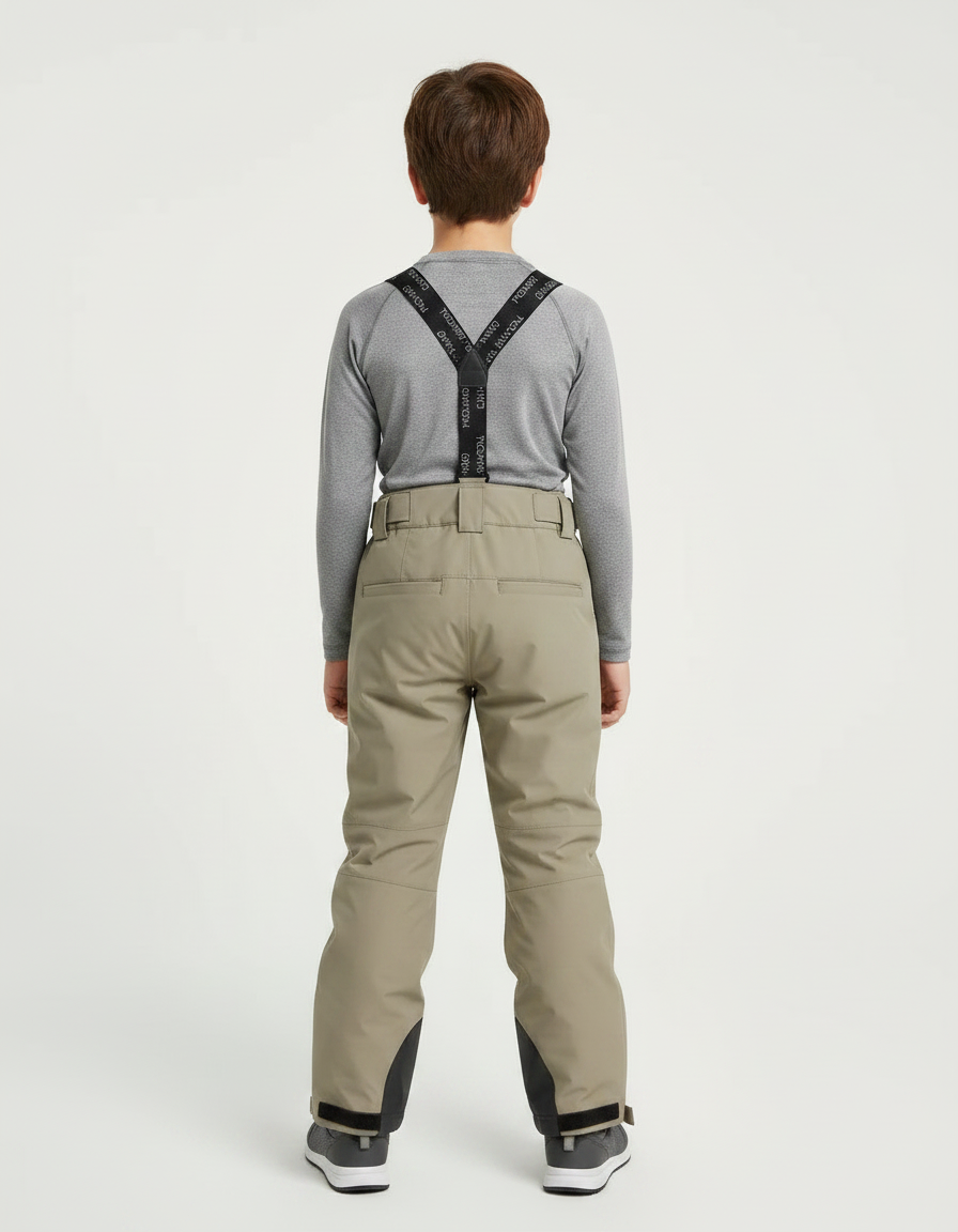 Pantalon De Pluie Kaki Imperméable Bretelles Enfant - Polyester - vue 2