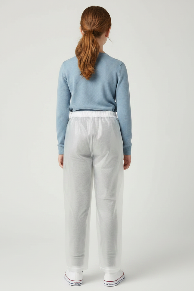 Pantalon De Pluie Transparent Unisexe Imperméable Décontracté - Blanc Polyester - vue 2