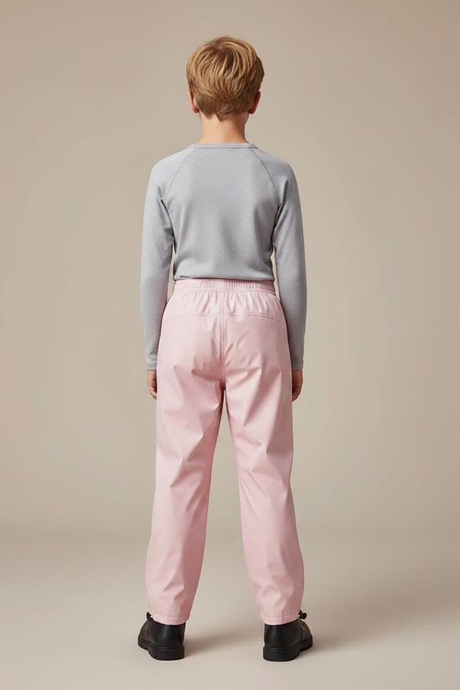 Pantalon De Pluie Rose Enfant Imperméable Élastique Léger - Polyester - vue 2
