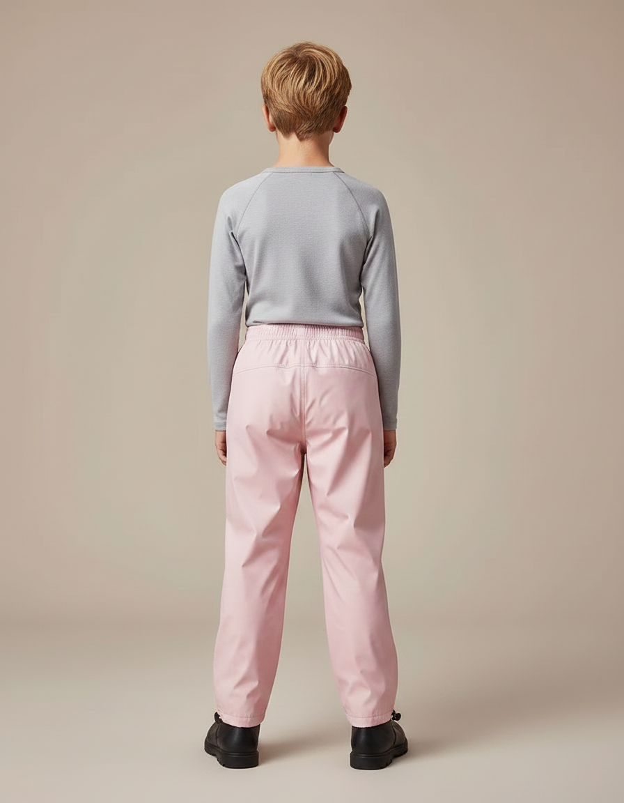 Pantalon De Pluie Rose Enfant Imperméable Élastique Léger - Polyester - vue 2