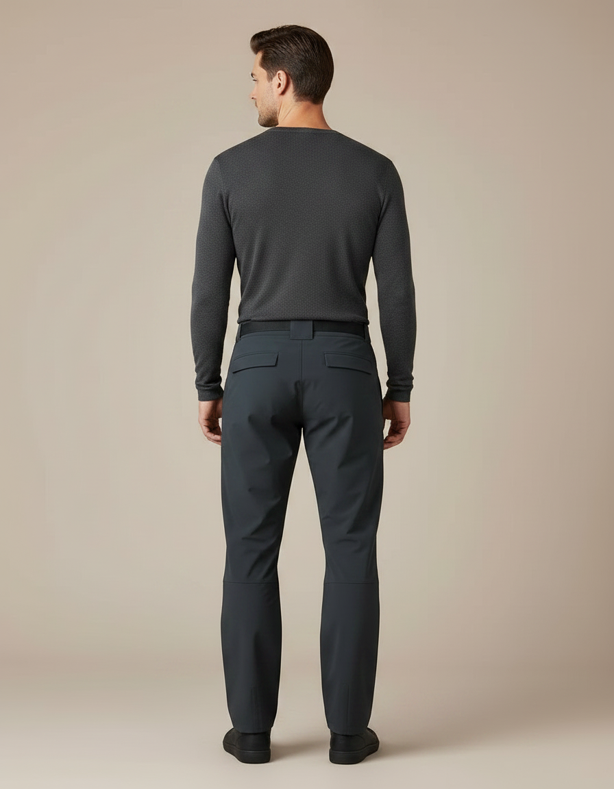Pantalon De Pluie Gris Imperméable Droit Extensible Homme - Polyester - vue 2