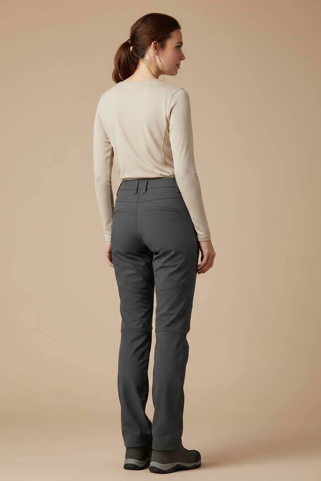 Pantalon Pluie Randonnée Femme - Gris Polyester - vue 2