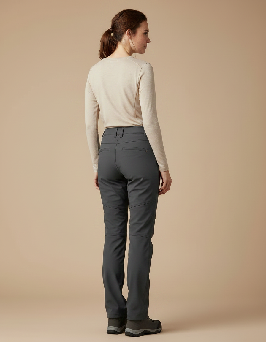 Pantalon Pluie Randonnée Femme - Gris Polyester - vue 2